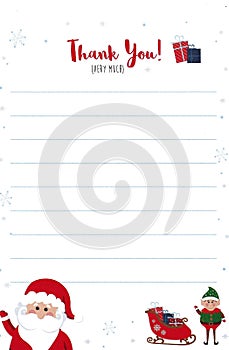 Blank Father Christmas Thank You letter