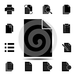 blank file icon. Simple glyph vector element of web, minimalistic icons set for UI and UX, website or mobile application