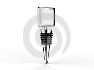 Blank Flat Top Wine Bottle Stopper For Branding And Mock Up. 3d Render Illustration.