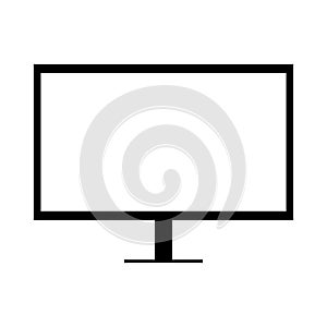 Blank flat wide screen display computer monitor isolated on white background