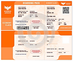 Blank Flight Airline Ticket