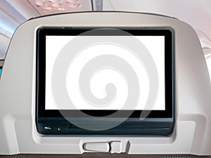 Blank In-Flight Entertainment Screen, Blank LCD Screen in Airplane