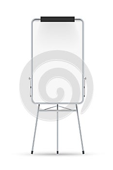 Blank flip chart. Isolated blank white board