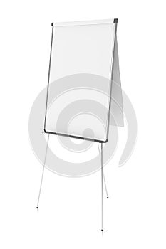 Blank flip chart standing