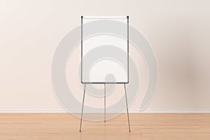 Blank flip chart standing