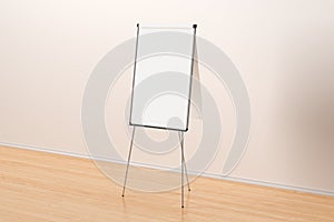 Blank flip chart standing