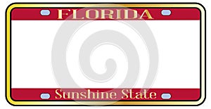 Blank Florida State License Plate