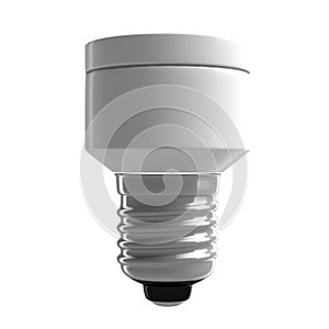 Blank fluorescent light bulb isolated on white background