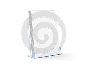 Blank flyer mockup glass plastic transparent holder photo