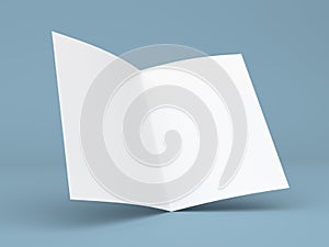 Blank folded flyer, booklet, business card or brochure