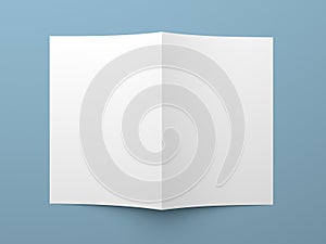 Blank folded flyer, booklet, business card or brochure