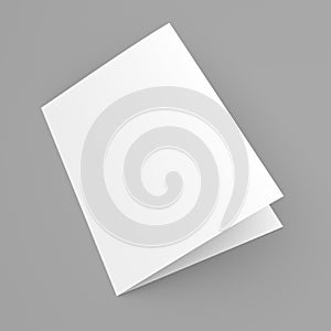 Blank folded flyer, booklet, postcard, business card or brochure