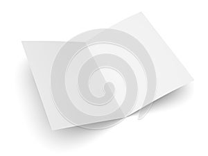 Blank folded flyer, booklet, postcard, business card or brochure