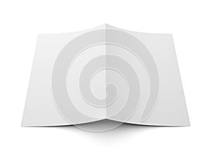 Blank folded flyer, booklet, postcard, business card or brochure