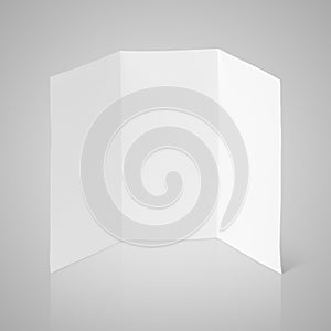 Blank folded flyer on gray