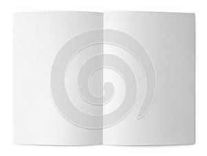 Blank folded flyer on white