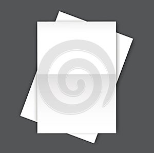 Blank folded Paper Page blank A4 mockup.