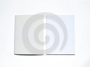 Blank folder with document on white