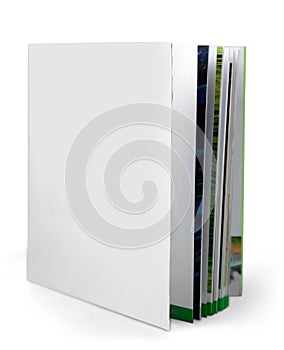 Blank Folder with magazines inside standing