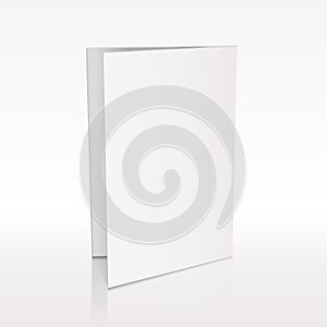 Blank folder white leaflet vector 3D mockup