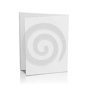 Blank Folder White Leaflet. Vector 3D Mockup. Bend Card Flyer For Business Presentation Illustration