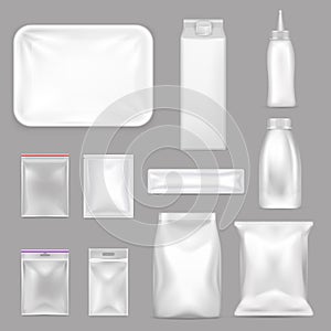 Blank Food Packaging Realistic Set