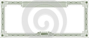 Blank form for creating banknotes, gift certificates, etc. green