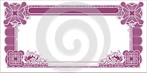 Blank form for creating banknotes, gift certificates, etc. lilac