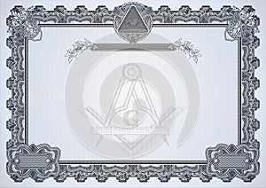 Masonic symbols on a blank letterhead for creating documents. photo