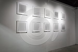 Blank frame in art gallery