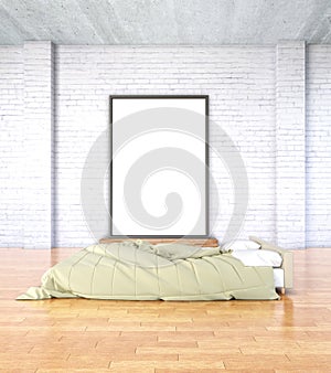 Blank frame in bedroom