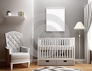 Blank Frame Mockup Nursery Bedroom