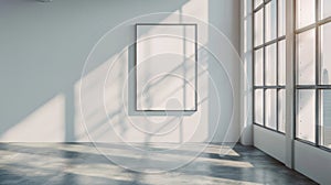 A blank framed canvas.AI generated image