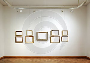 Blank frames in a gallery