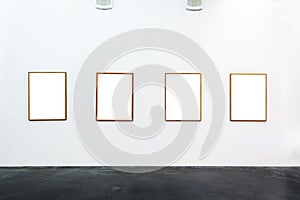 Blank frames on the wall at meseum