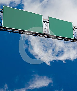 Blank freeway sign