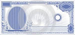 Blank for game banknotes with side portrait blue