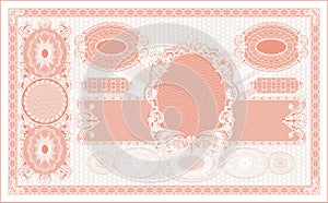 Blank for game paper money with side portrait red