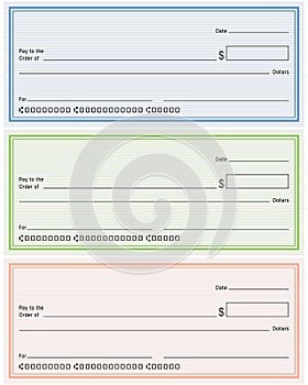 Blank Generic Bank Checks photo