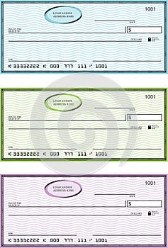 Blank Generic Bank Checks photo