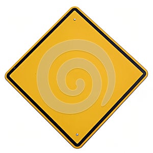 Blank generic caution sign isolated on white