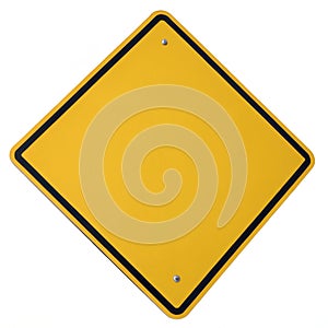 Blank generic caution sign isolated on white