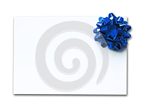 Blank gift card with bow