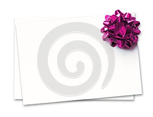 Blank gift card with bow