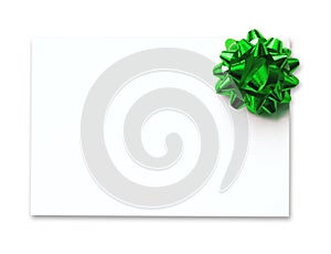 Blank gift card with bow