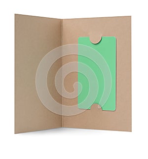 Blank gift card in paper cover