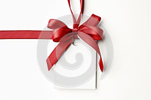 Blank Gift Tag with Red Ribbon