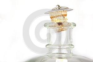 Blank glass bottle with cork stopper