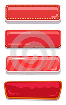 Blank Glossy Web Buttons with Place for Text Set