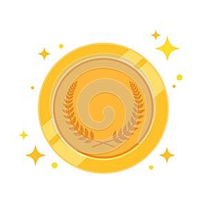 A blank gold coin. Isolated Vector Illustration